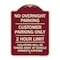 Signmission No Overnight Parking Customer Parking 2 Hour Limit Violators Towed Ve Alum, 24" x 18", BU-1824-23838 A-DES-BU-1824-23838 - alternate 1
